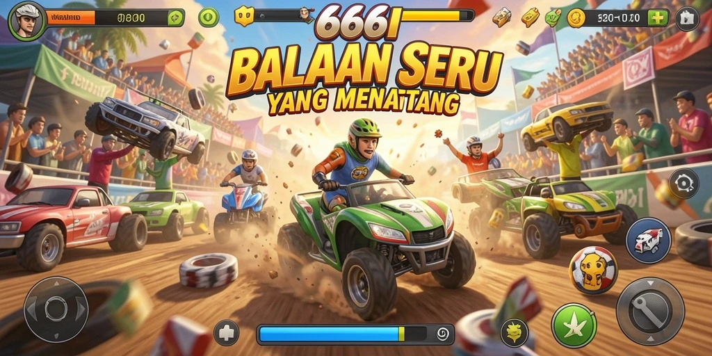 Gameplay Racing yang mendebarkan di layar penuh.