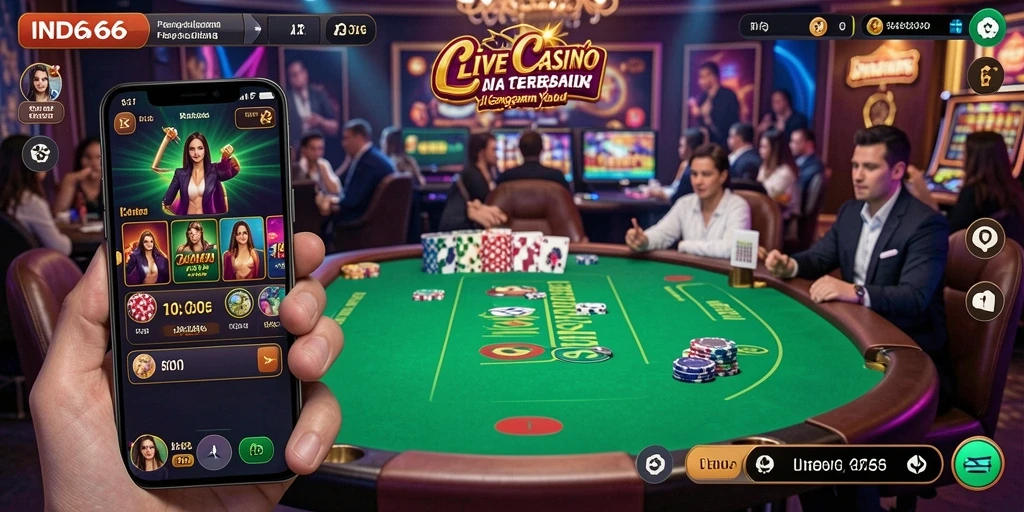 Tampilan gameplay Live Casino yang menakjubkan dan interaktif.