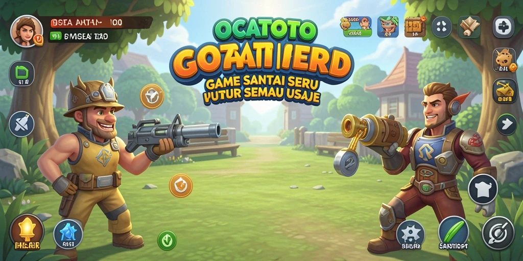 Tampilan layar permainan OCATOTO yang menarik dan penuh warna.