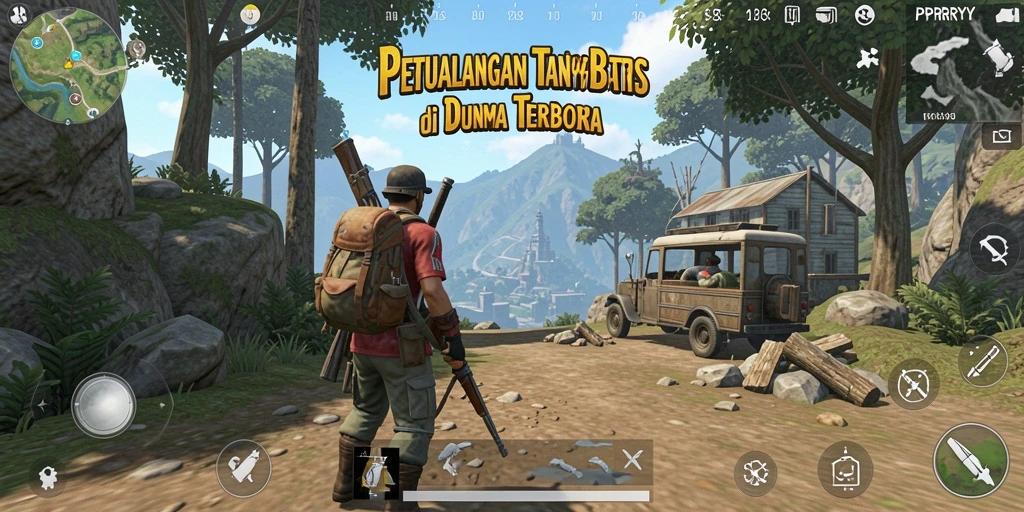 Screenshot gameplay PPRRYY yang menampilkan eksplorasi dunia terbuka.
